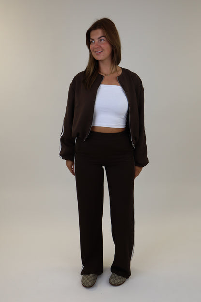 Ivana Striped Jacket | Brown