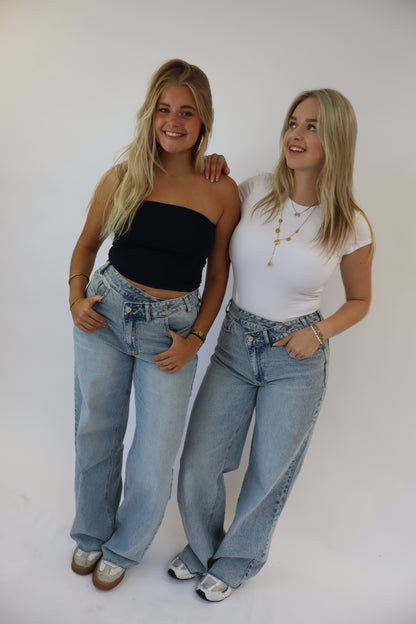 Double Button Tall Jeans Light Denim BK3856