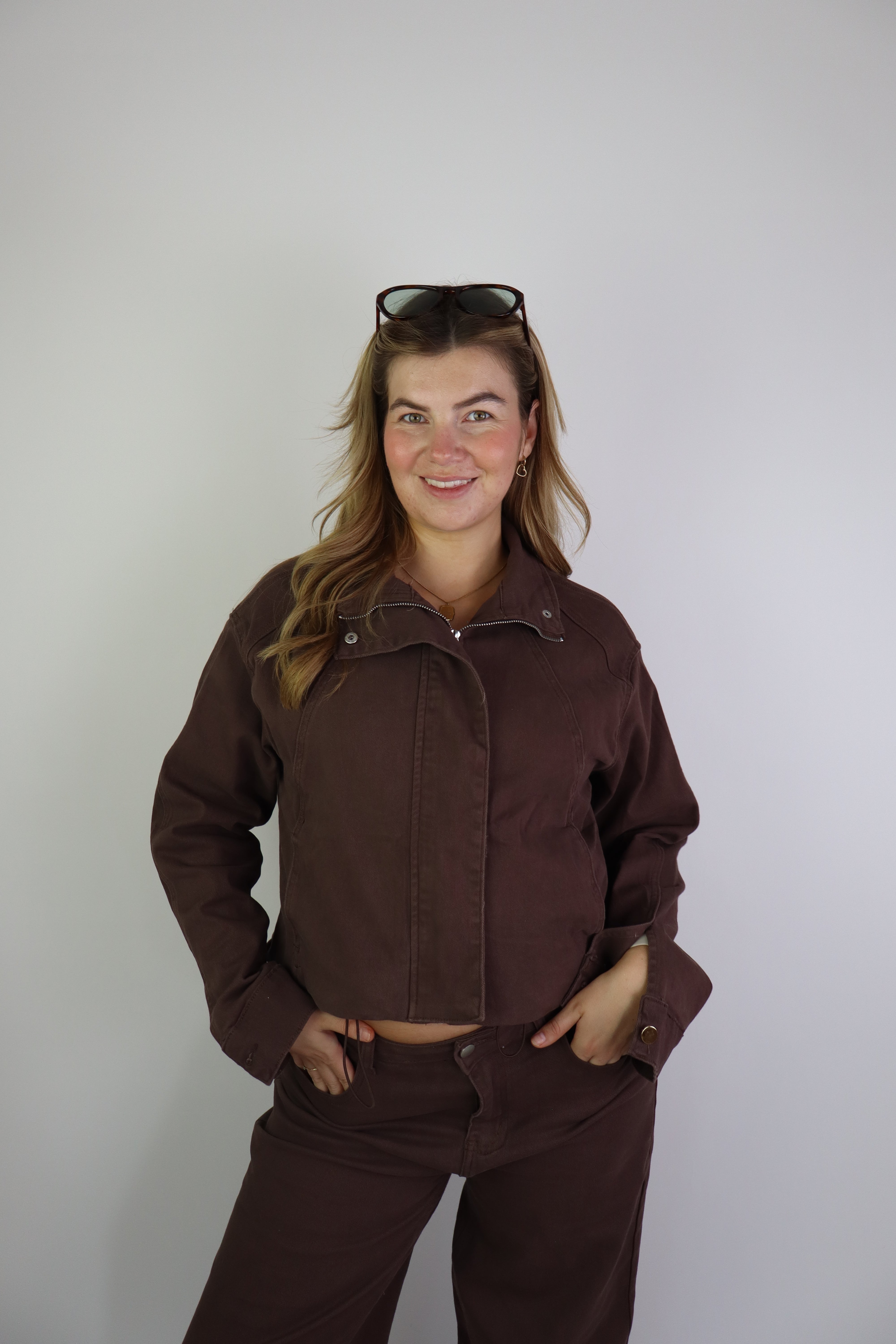 Rowena Denim Jacket Brown