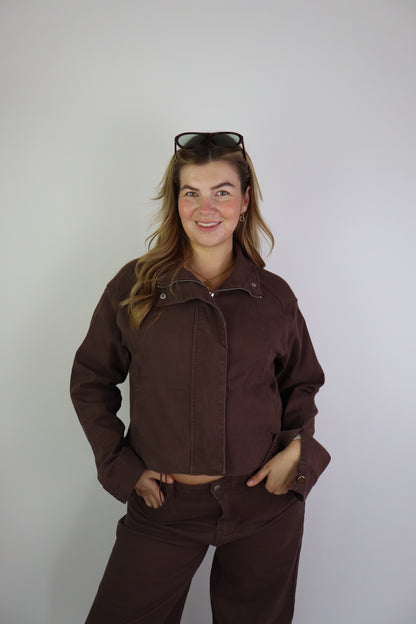 Rowena Denim Jacket Brown
