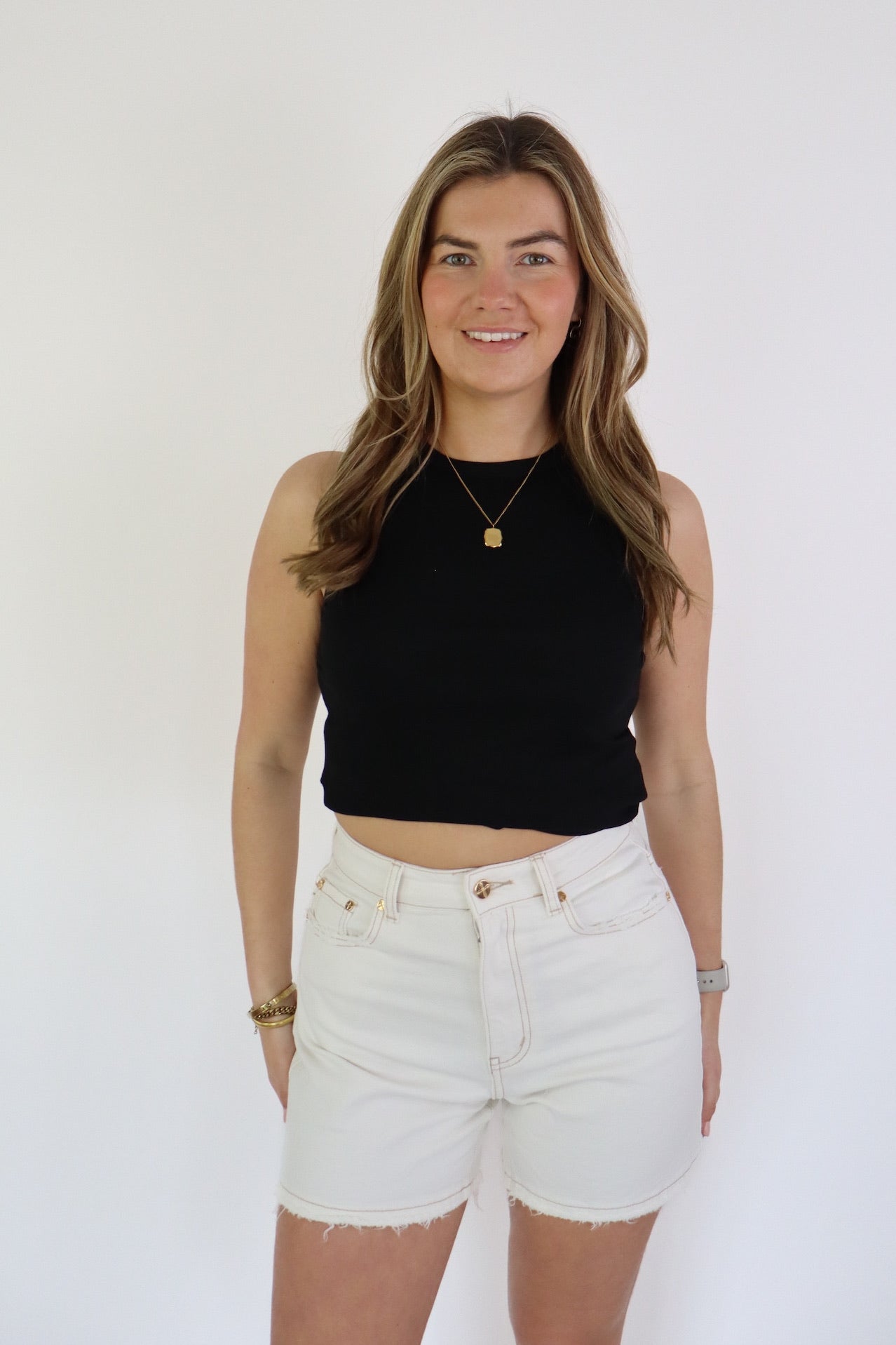 Evi Denim Shorts White W3900-B1