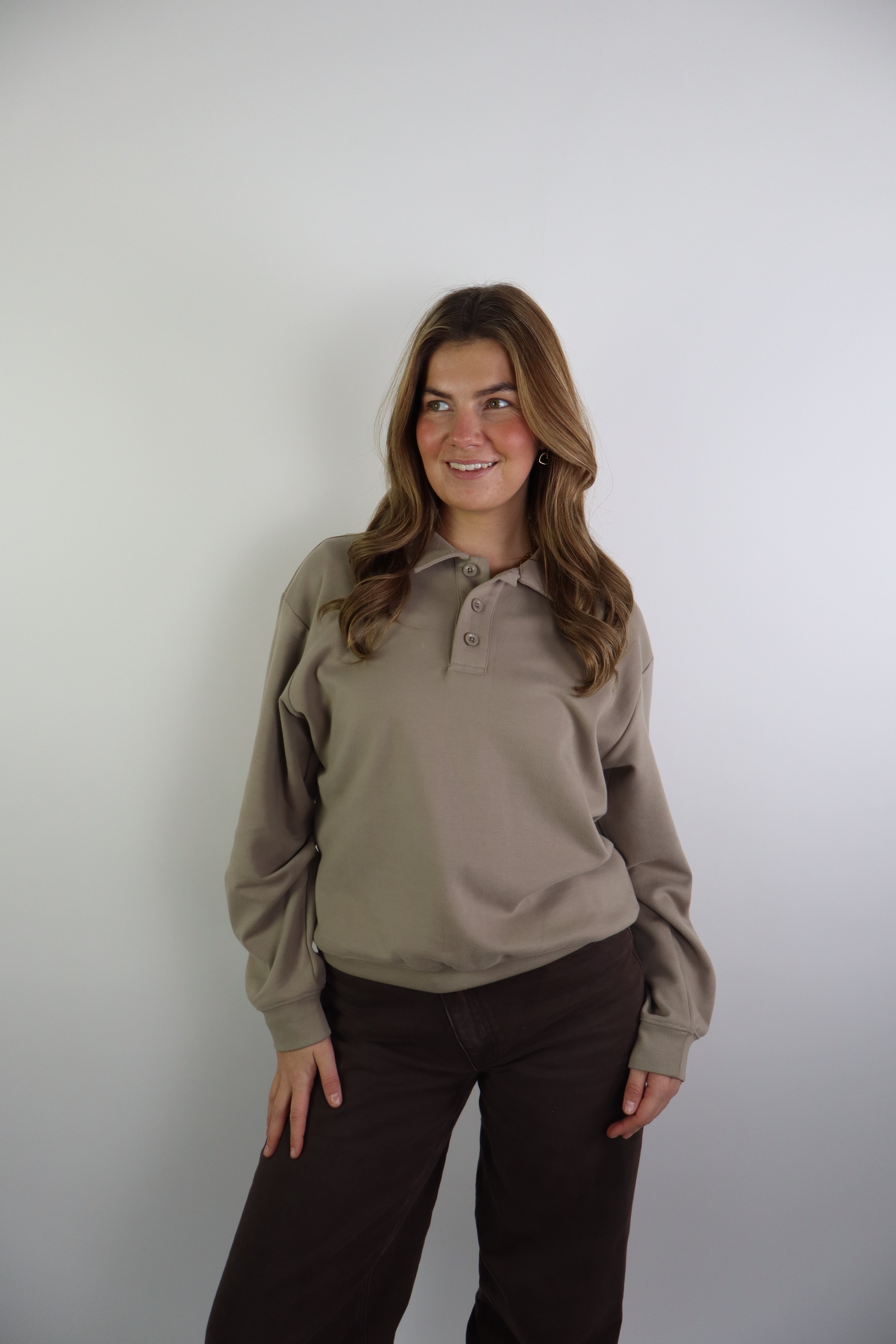 By Kie Basic Polo Sweater Beige