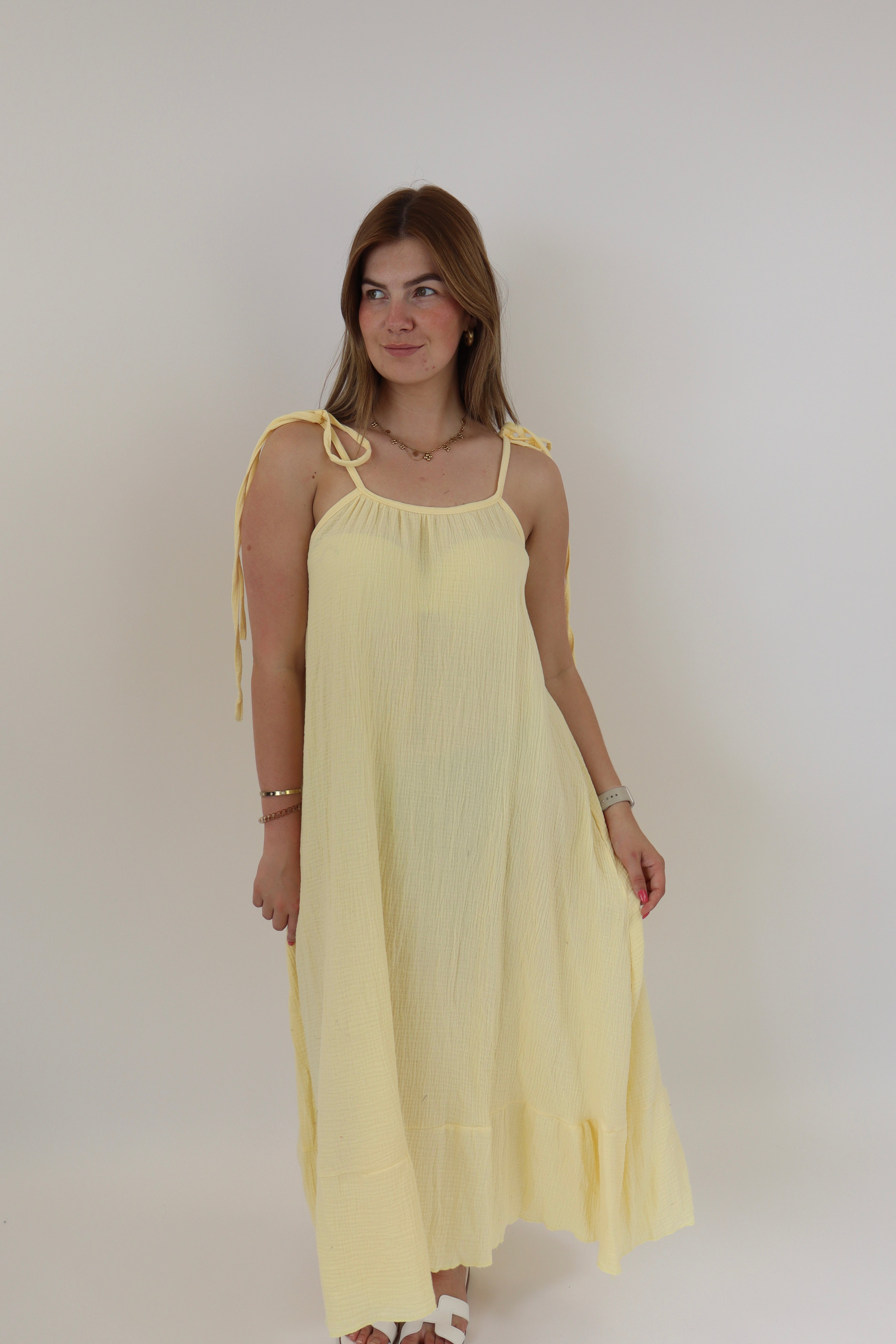 Britney Maxi Bow Dress Yellow
