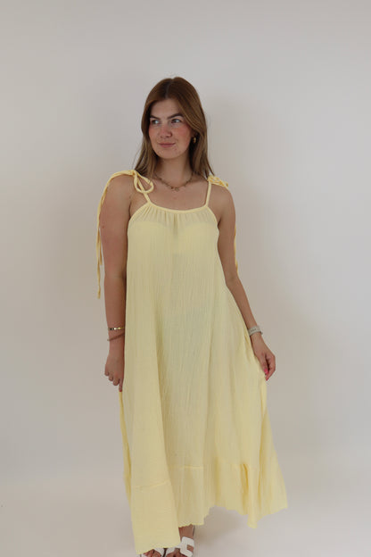 Britney Maxi Bow Dress Yellow
