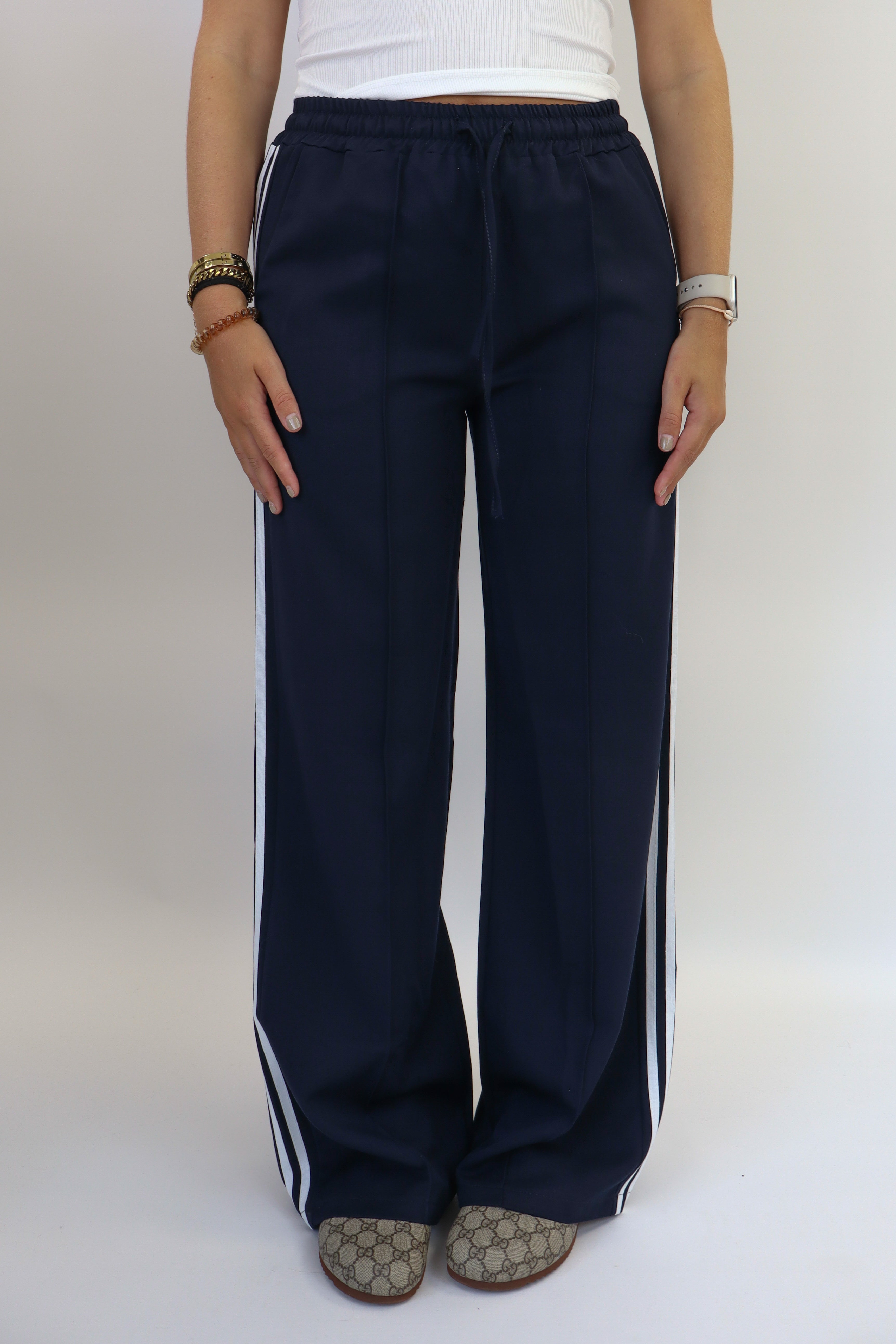 Laure Striped Pants - Navy