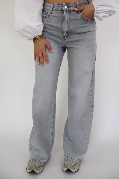 LAULIA DAD FIT JEANS GREY T6078-4
