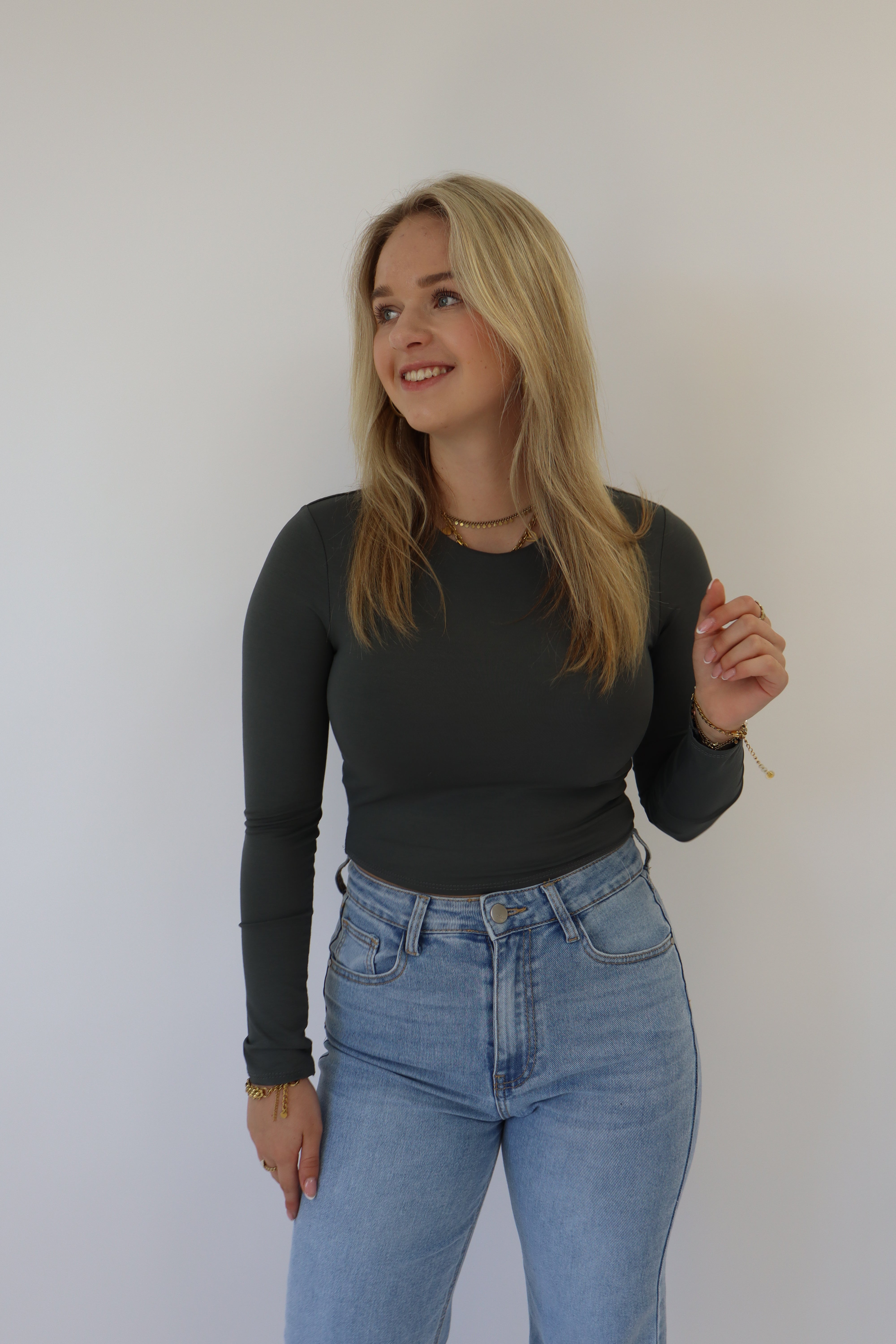 Leela Top Dark Grey
