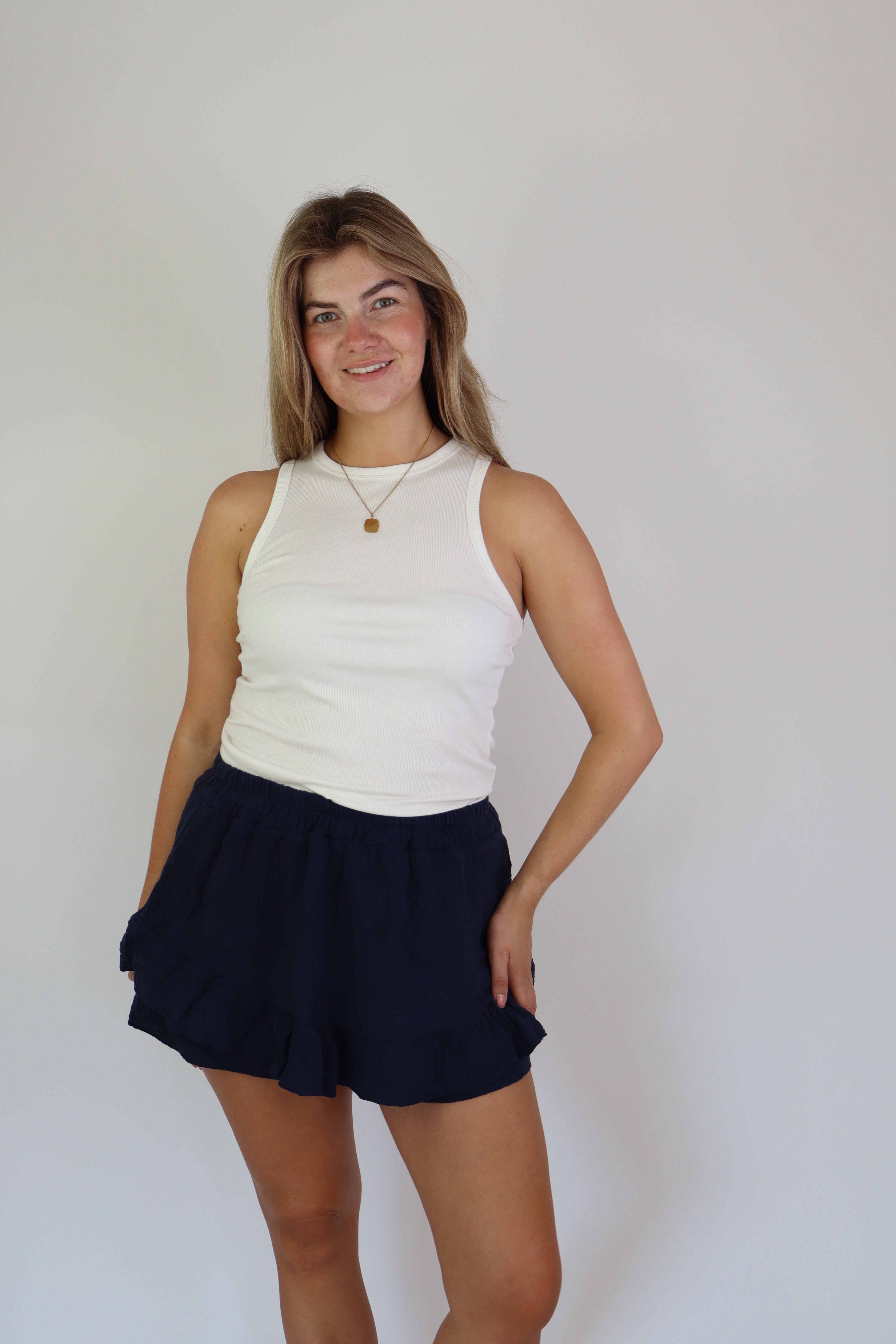 Lilly Katoenen Skort Navy