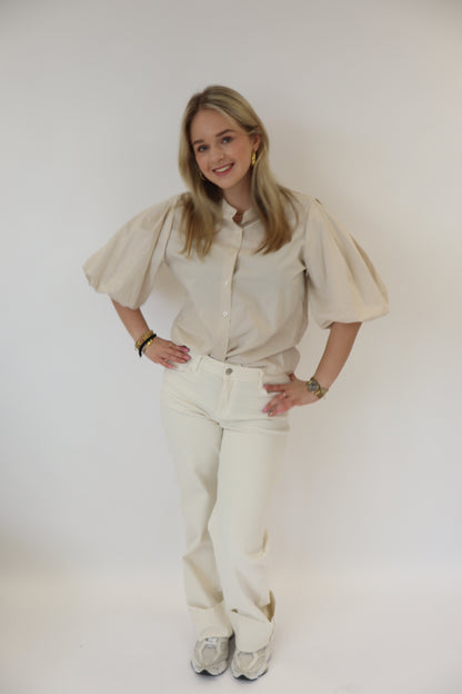 Wide Leg Jeans Beige | RD2995-5