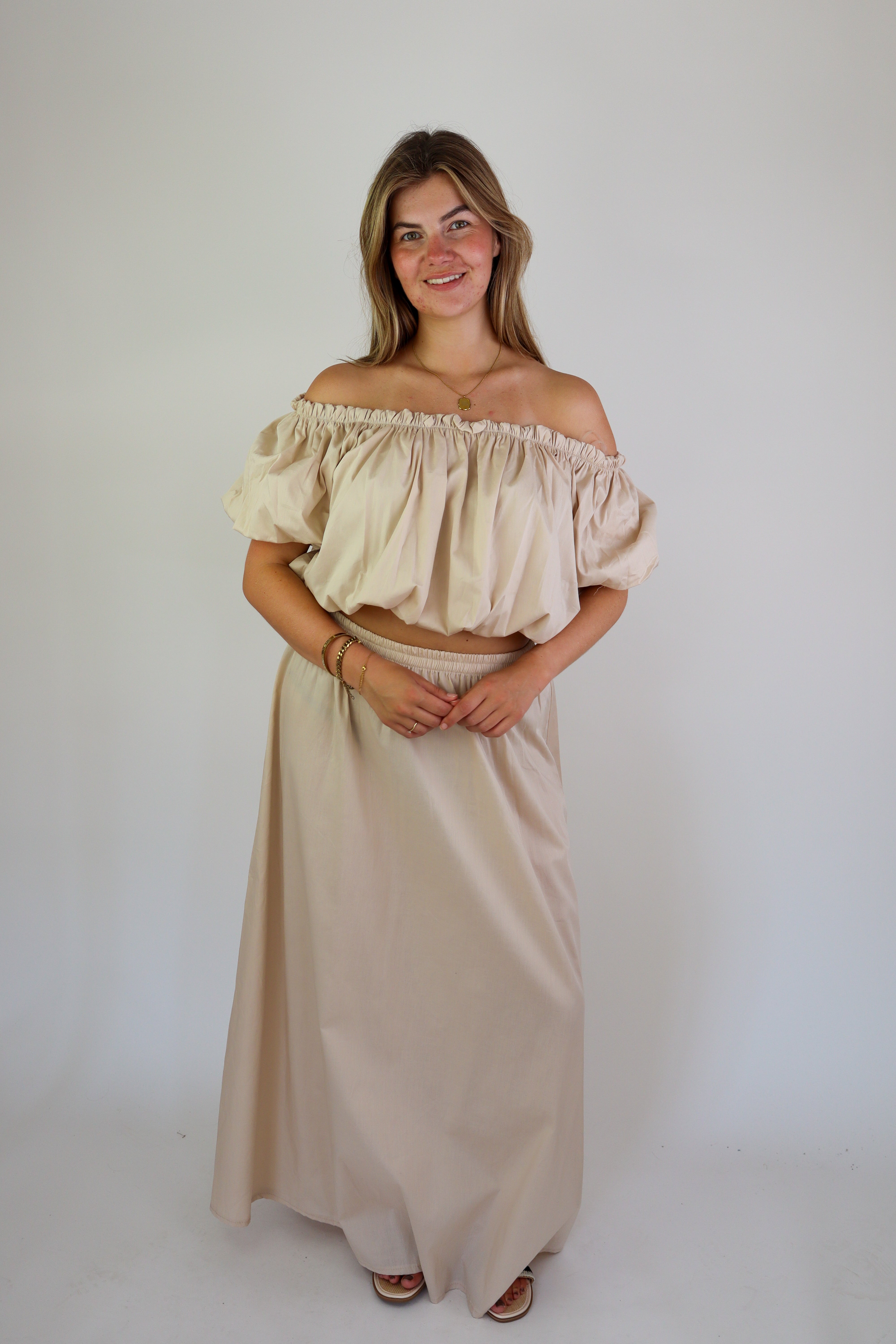 Loes Two Piece Set Beige