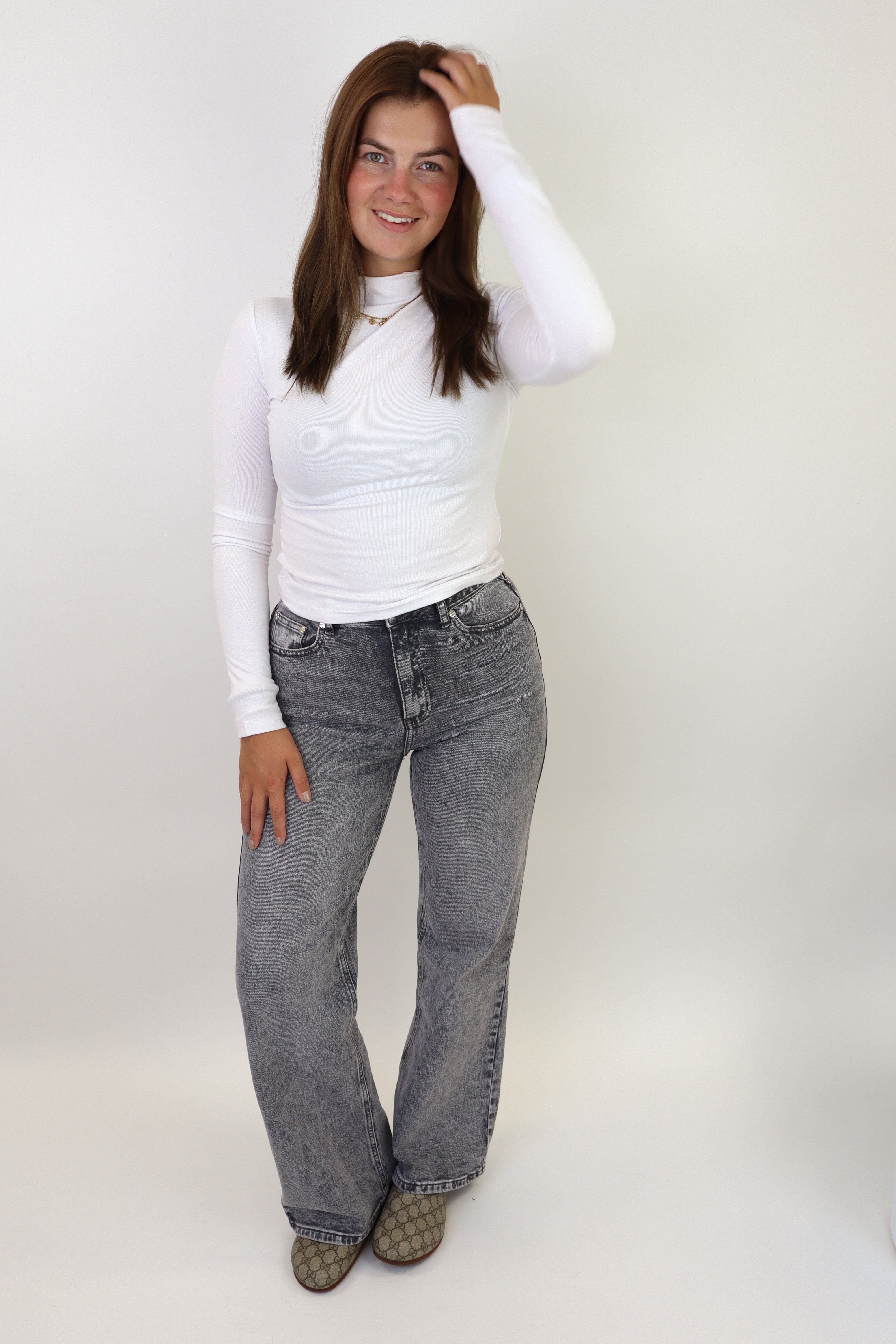 Suzan Wide Leg Jeans | Grey W3368-3