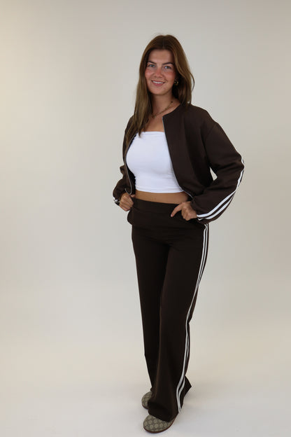 Ivana Striped Pantalon | Brown