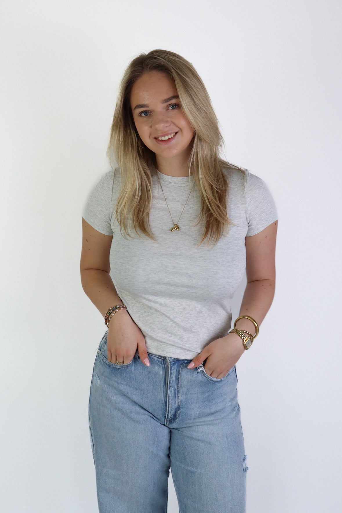 Pien Basic Top Grey