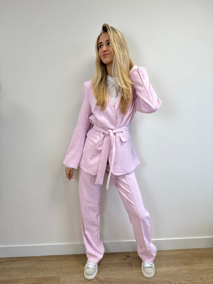 Layla Belted Blazer Baby Pink