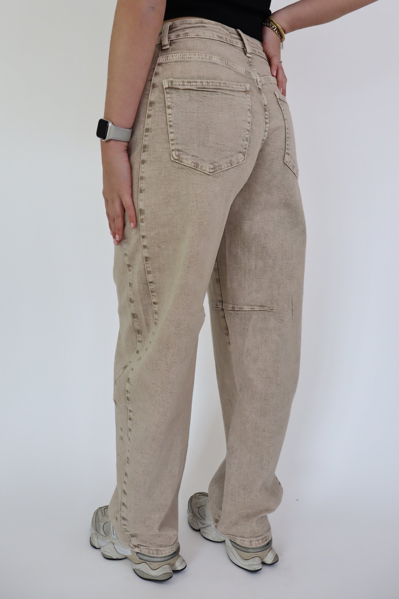 LAULIA BALLOON JEANS TAUPE Y3395-5M