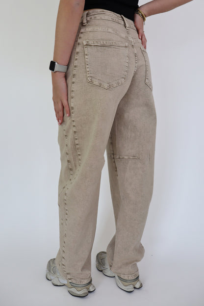 LAULIA BALLOON JEANS TAUPE Y3395-5M