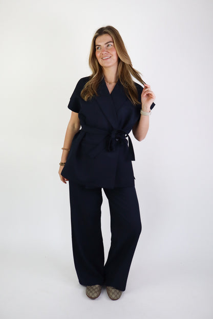 Bowie Wide Leg Pantalon Navy