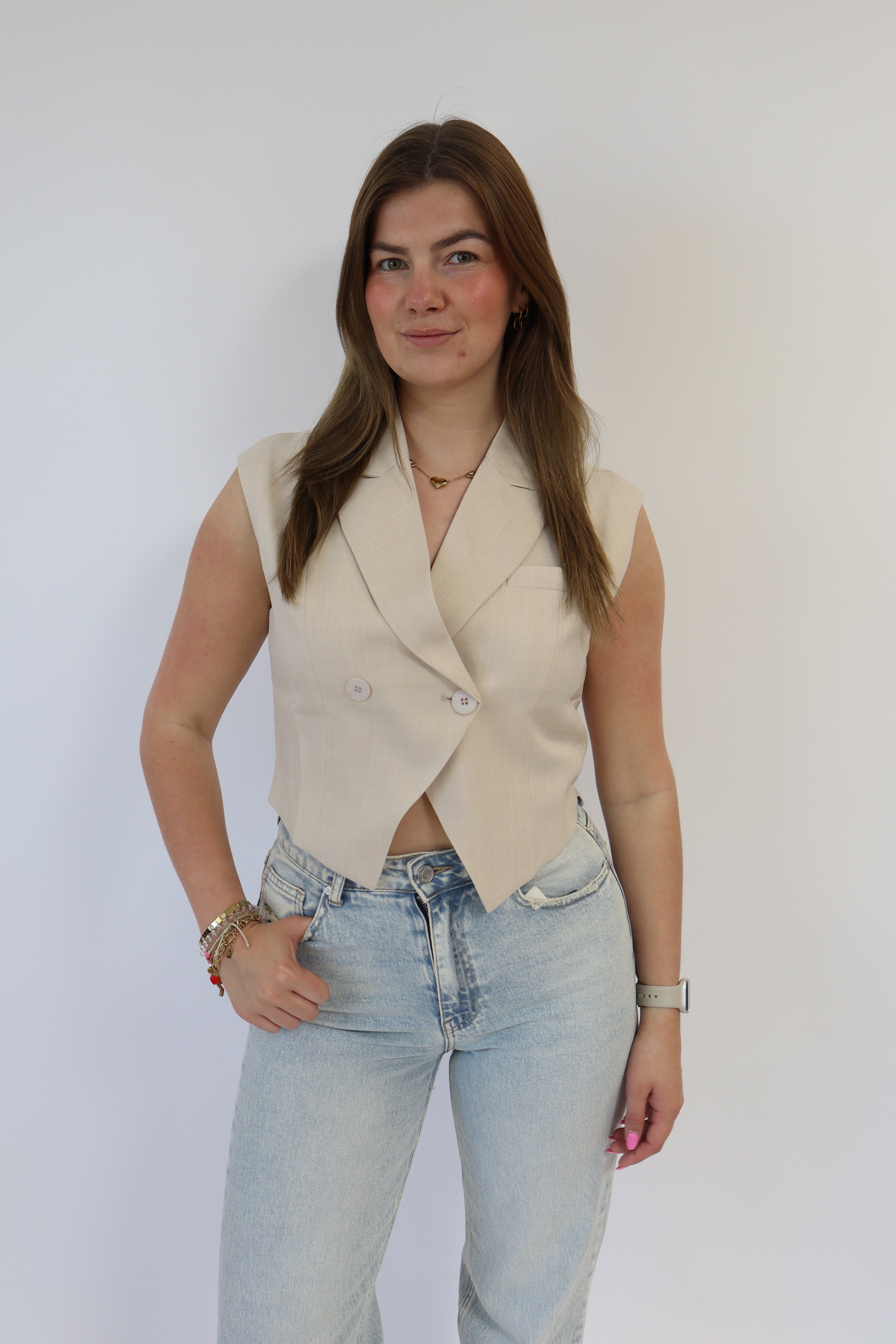 Mira Gilet Beige | V334