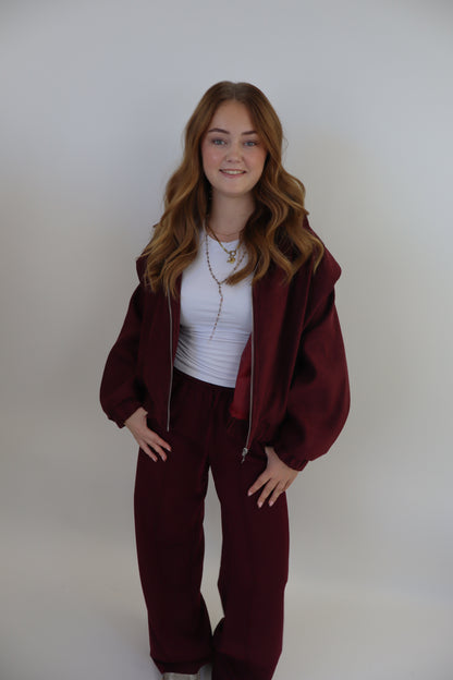 Laure Striped Pants - Bordeaux