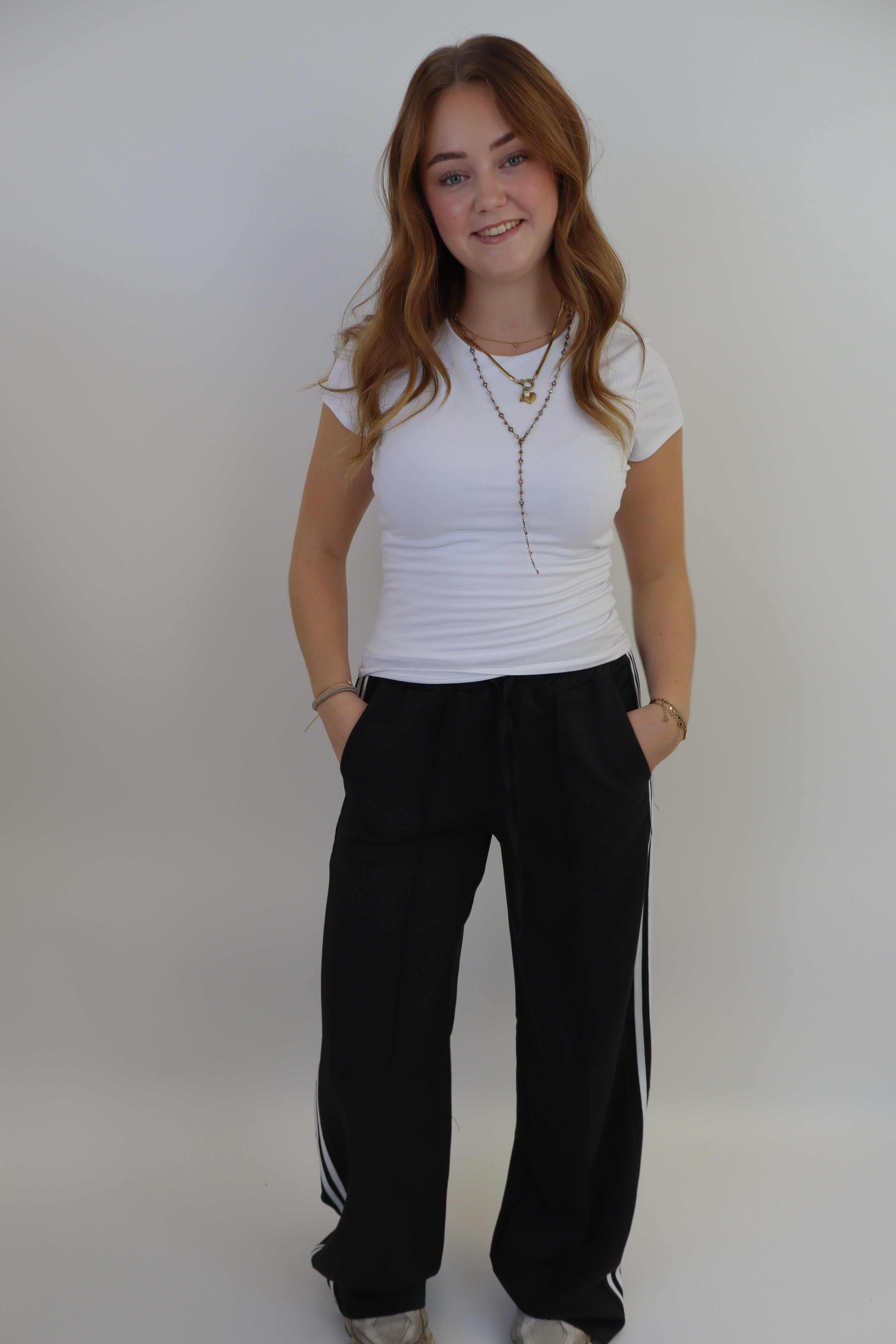 Laure Striped Pants - Black