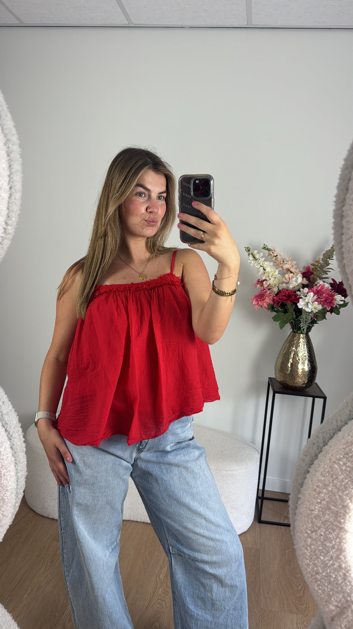 Flowy Top Red