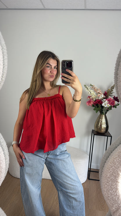 Flowy Top Red