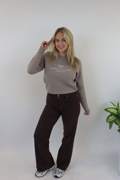 Suzan Wide Leg Jeans | Bruin W3368-C