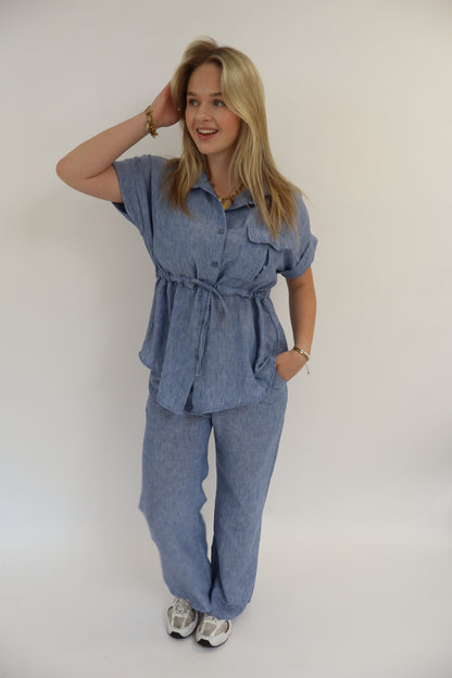 Marie Two Piece Set Denim Blue