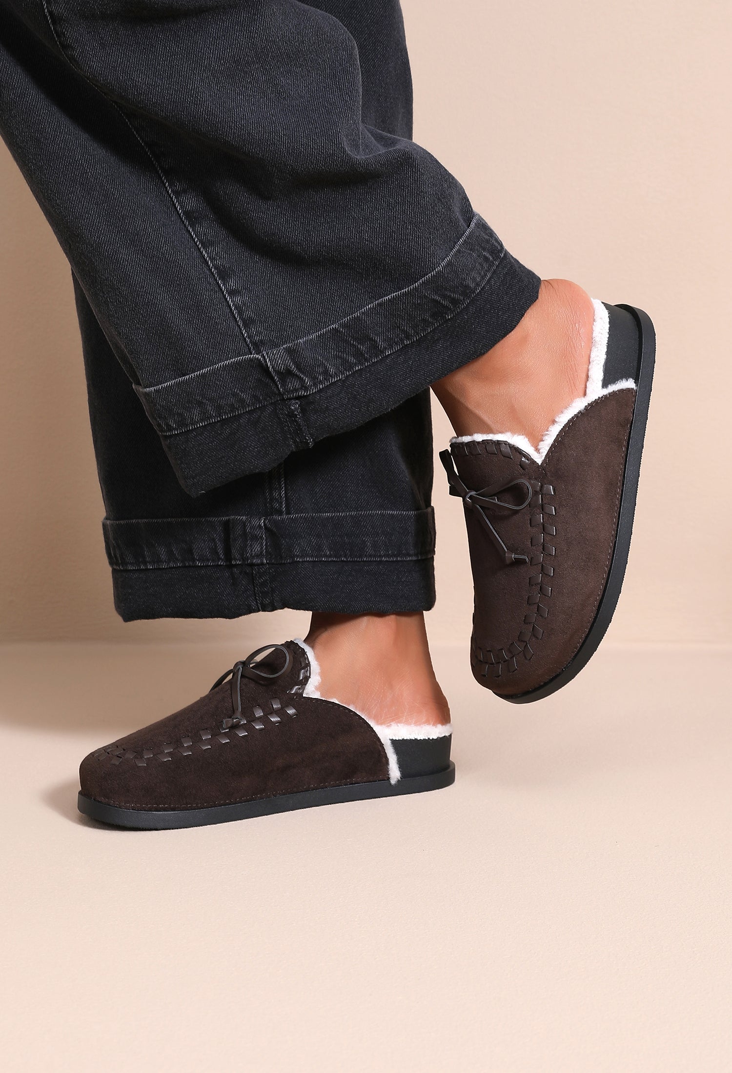 Fluffy Loafers Brown