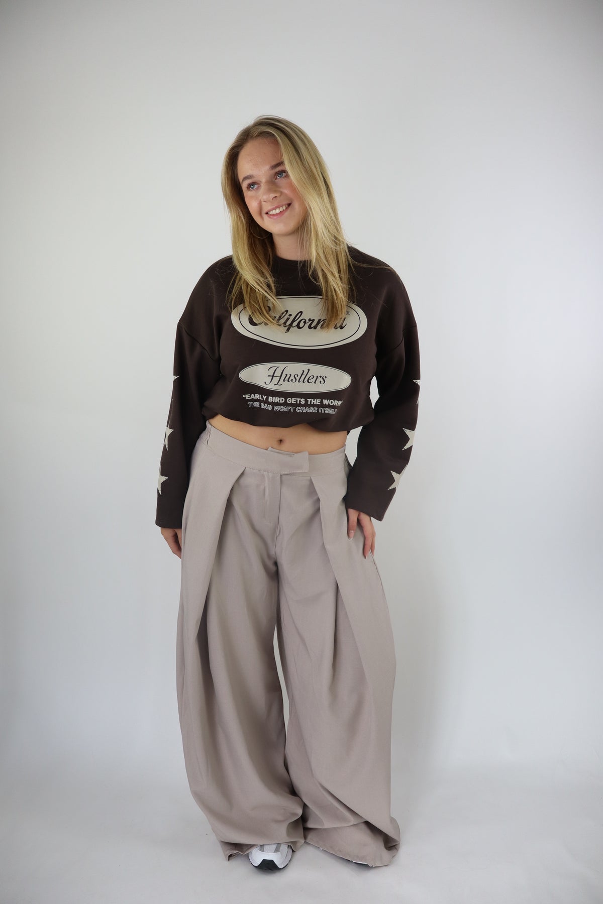 Joënne Baggy Pantalon Taupe