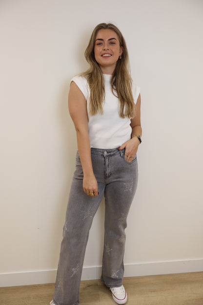 Glitter Star Jeans Grey