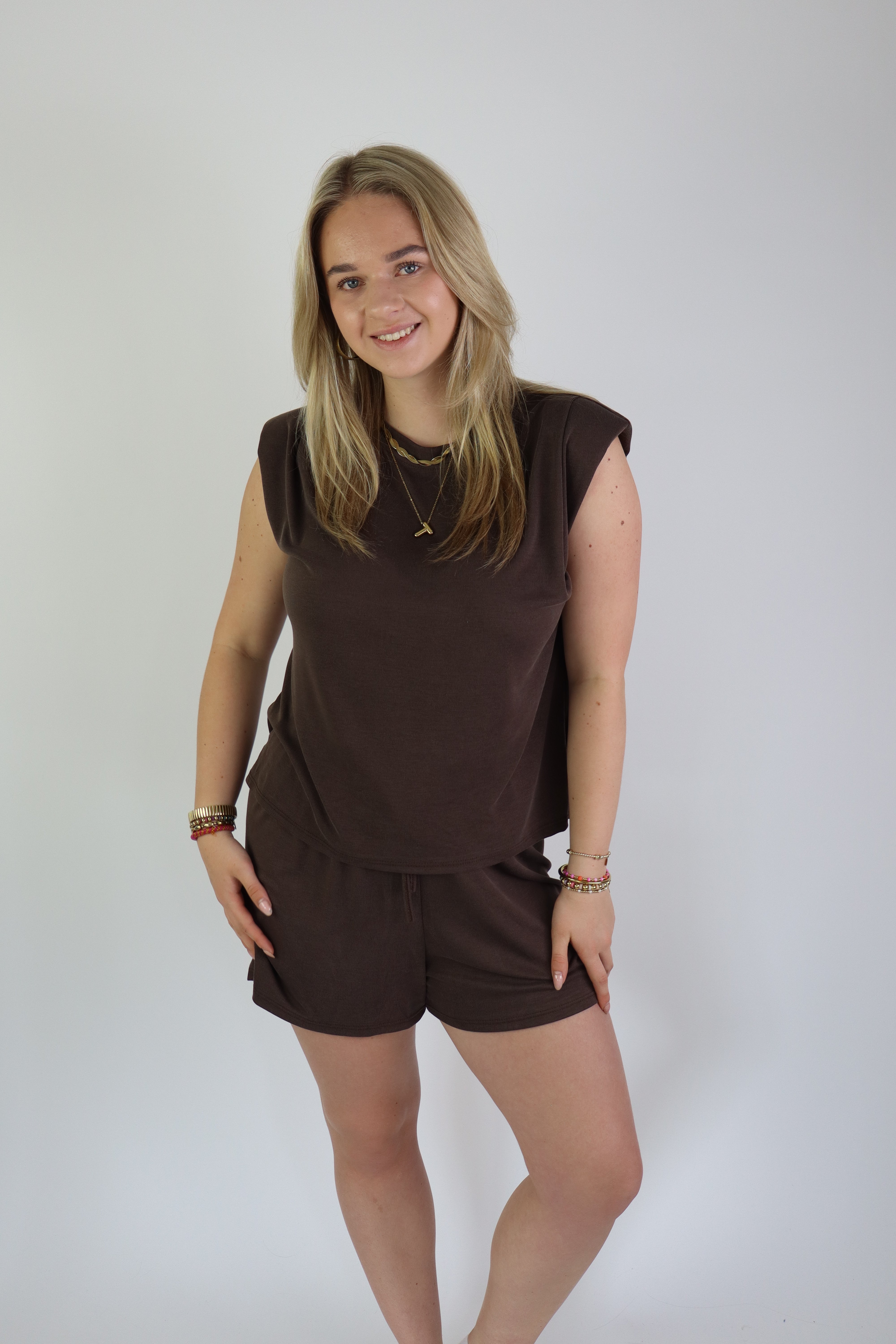 Noëlle Two Piece Set Short Brown