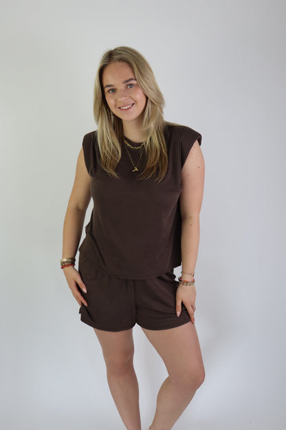Noëlle Two Piece Set Short Brown
