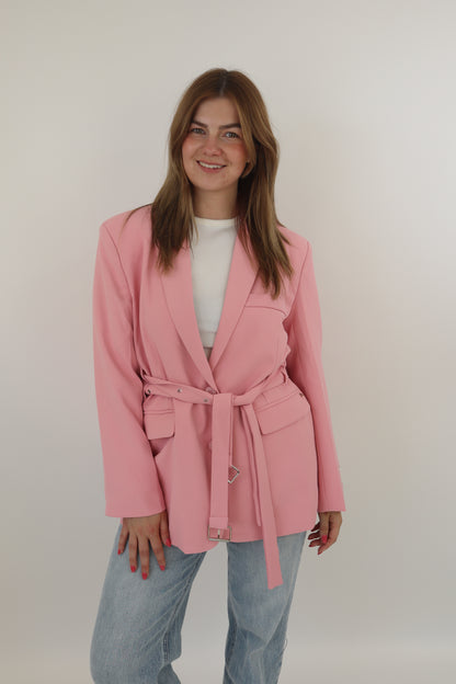 Ambika Belted Blazer Licht Roze