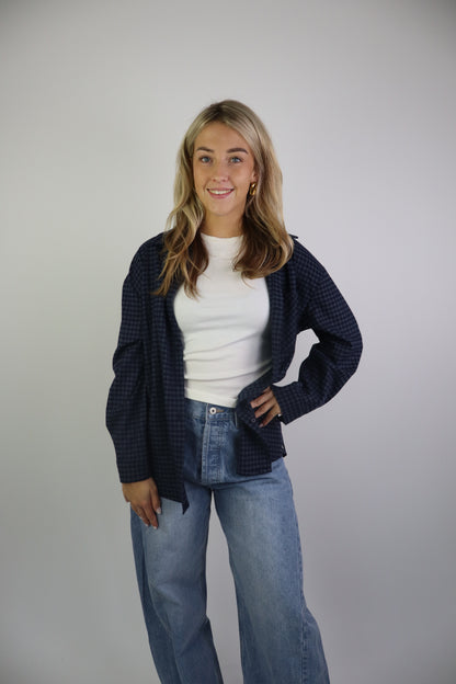 Ruitjes Blouse Ambika Navy