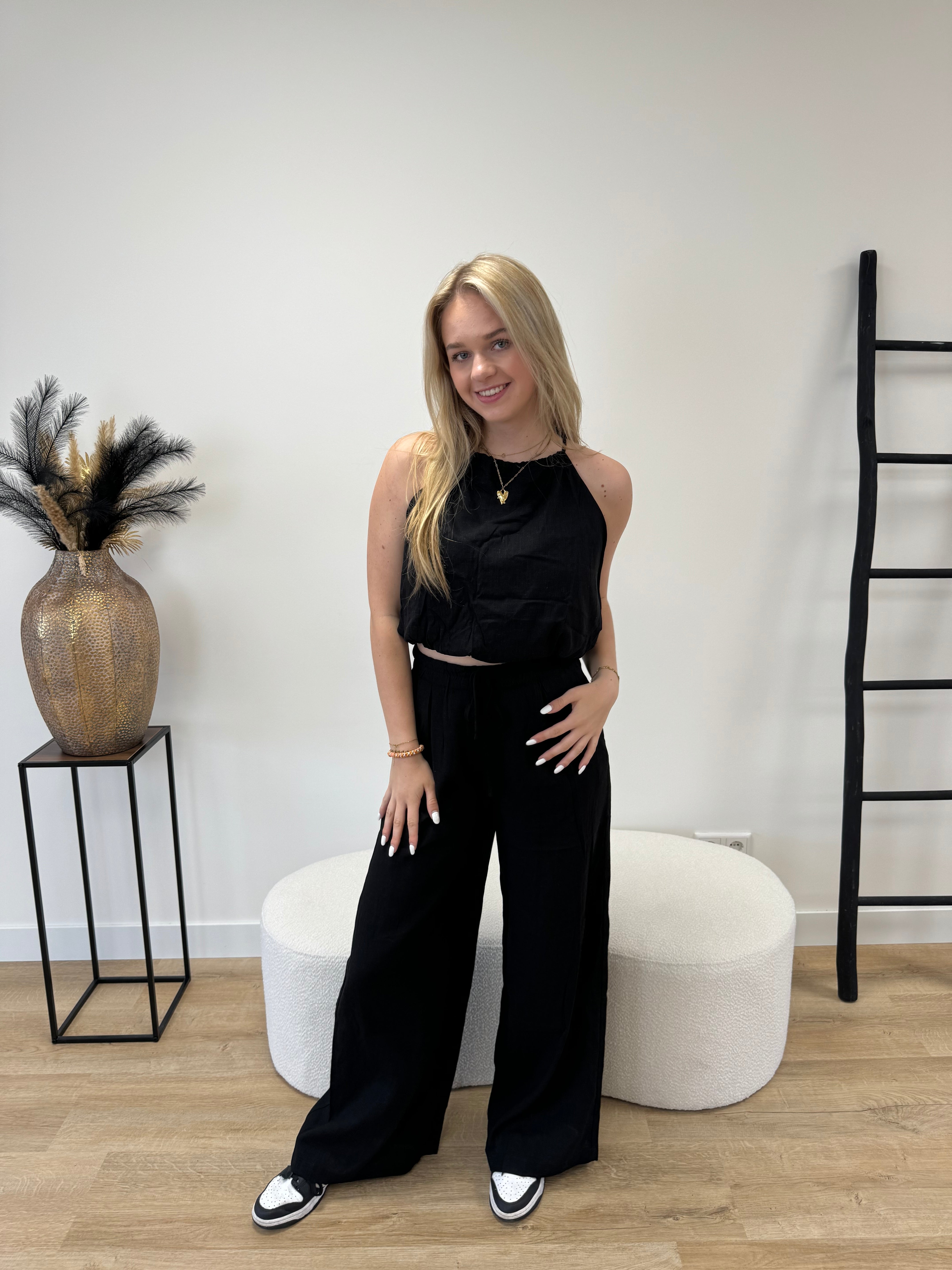 Linnen Top Black