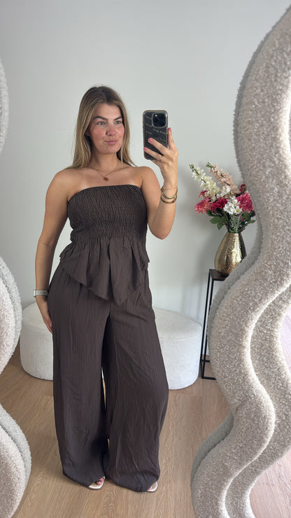 Elaine Two Piece Set Brown