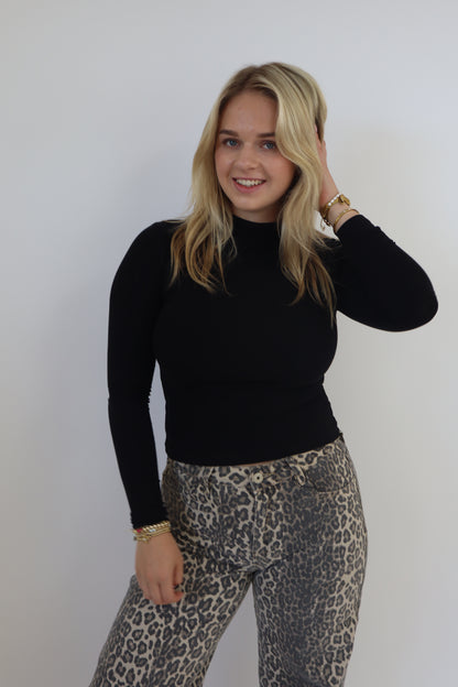 Leanne Long Sleeve Top - Zwart