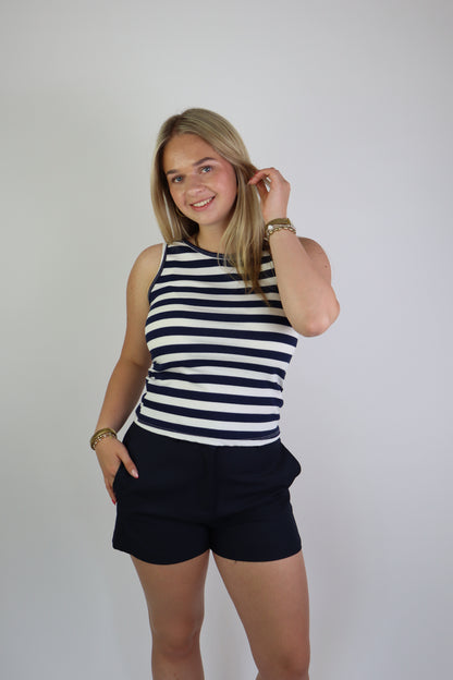 Ambika Striped Top Navy