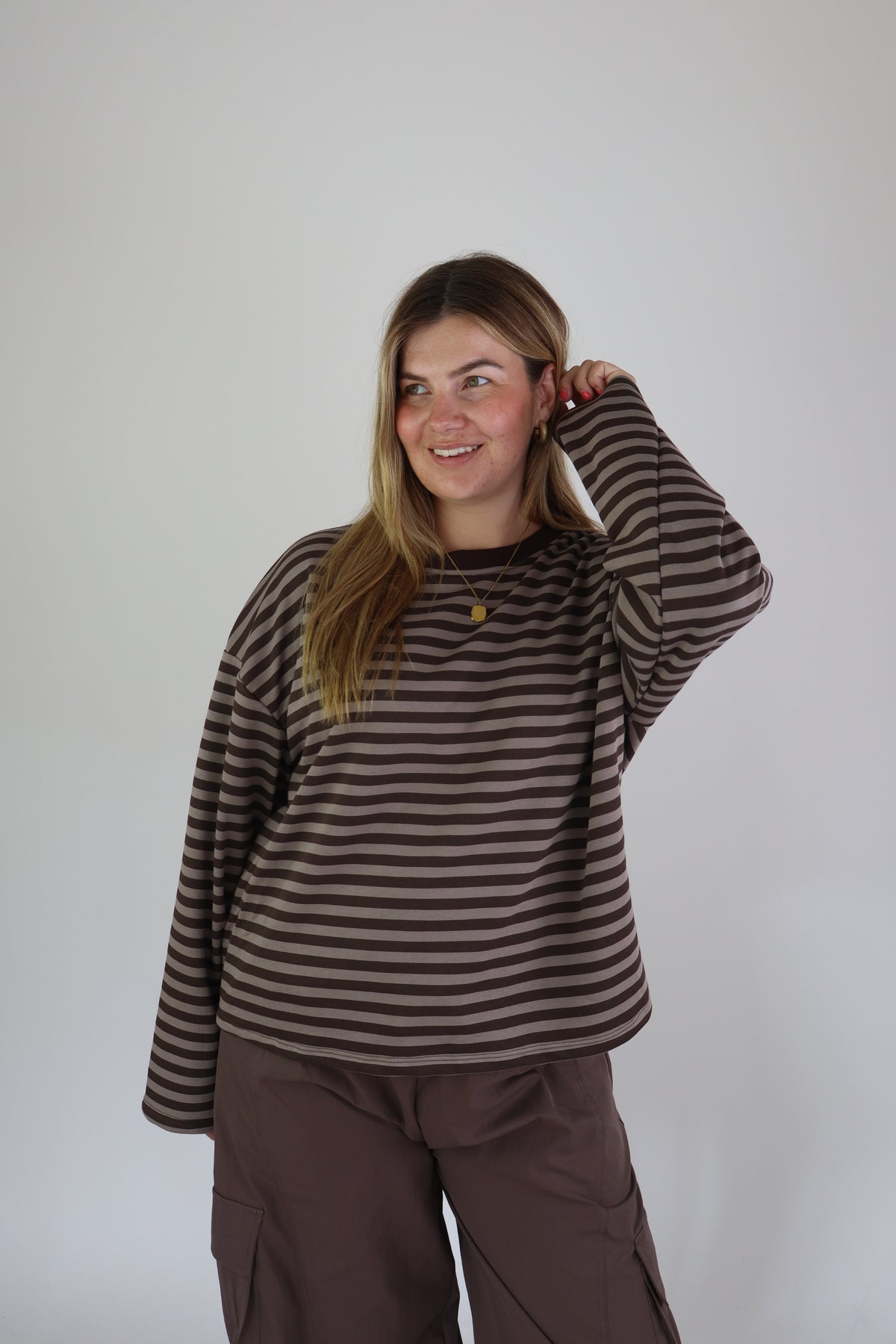 Ambika Striped Sweater Brown/Taupe
