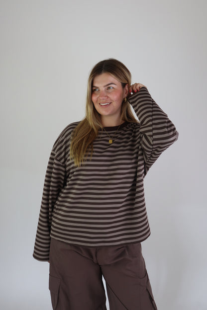 Ambika Striped Sweater Brown/Taupe