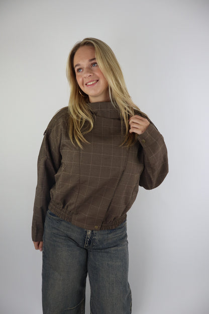 Elin Plaid Jacket Brown 8149