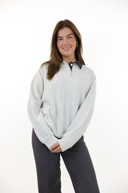 Kyana Polo Sweater Light Grey