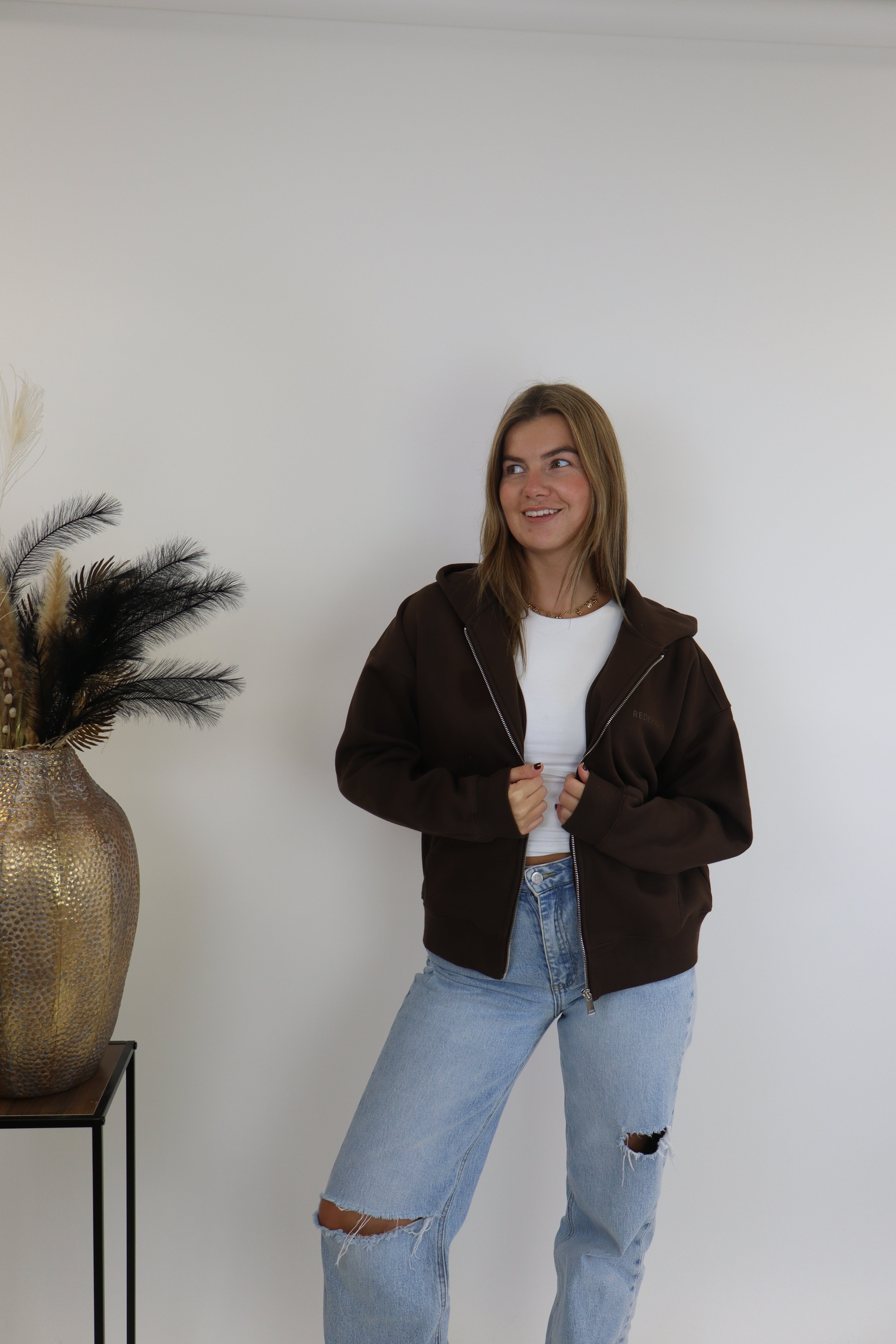 Redefined Zip Vest Brown