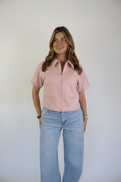 Nummer 10 Noortje Suede Top Pink