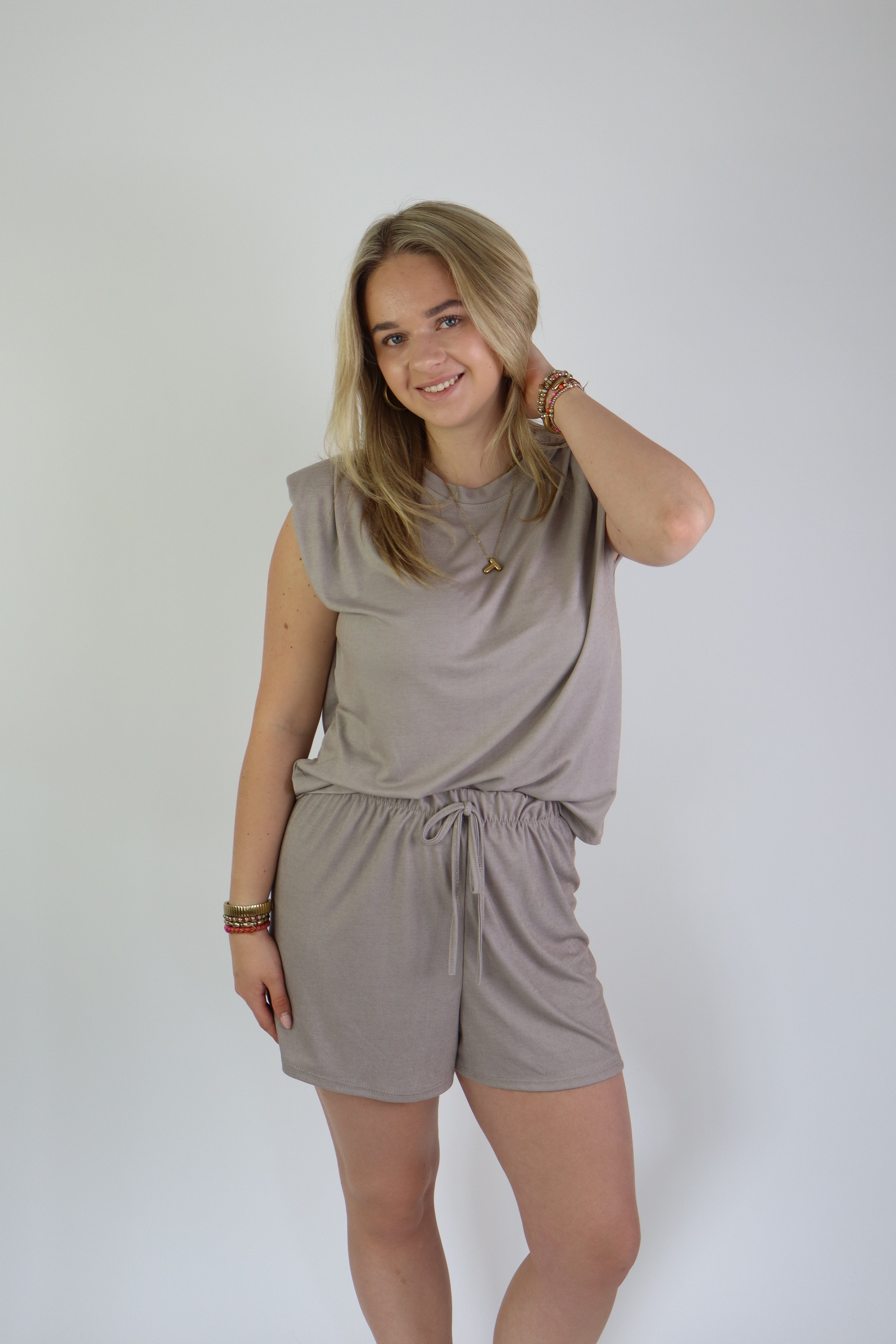 Noëlle Two Piece Set Short Taupe