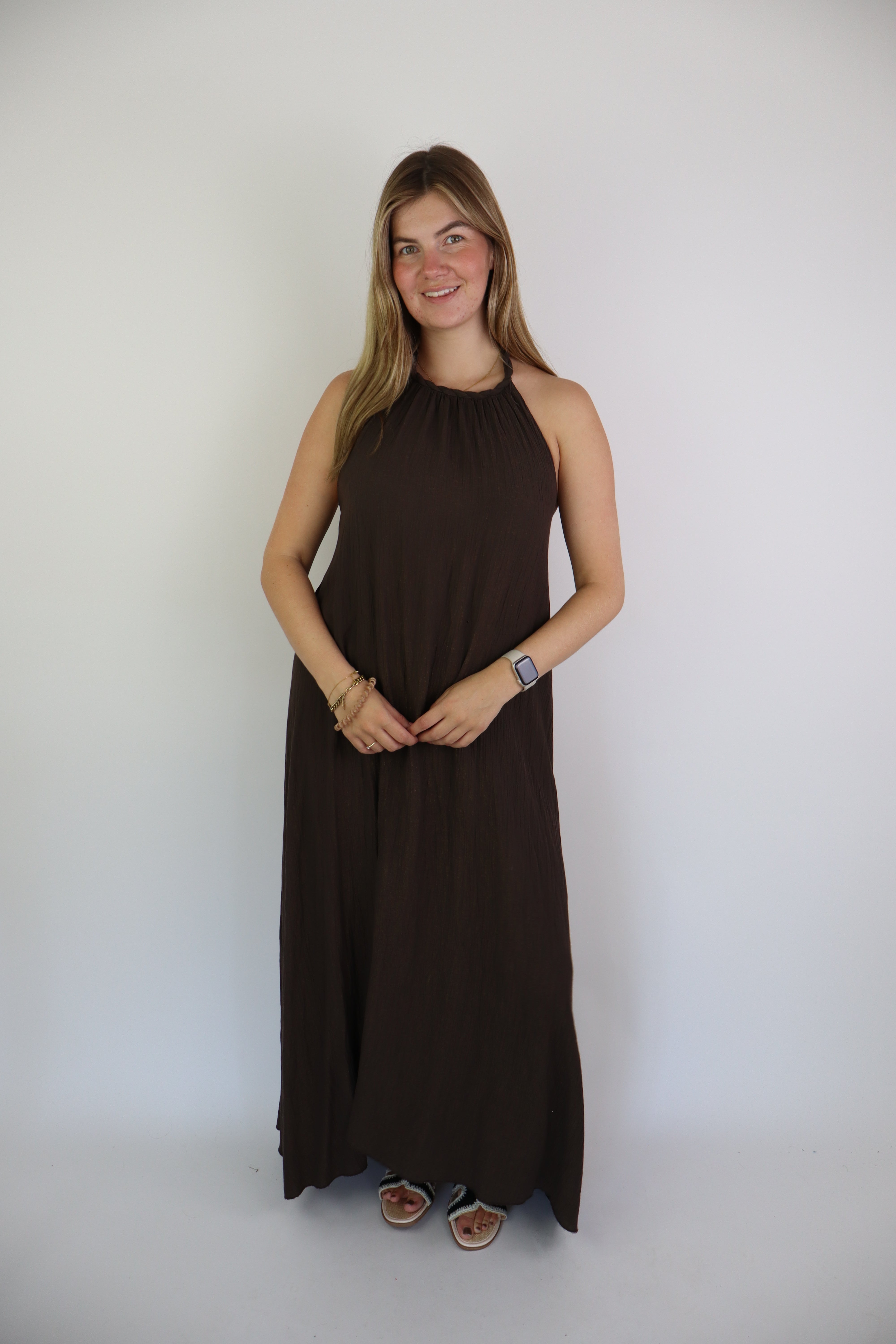 Roma Maxi Dress Brown