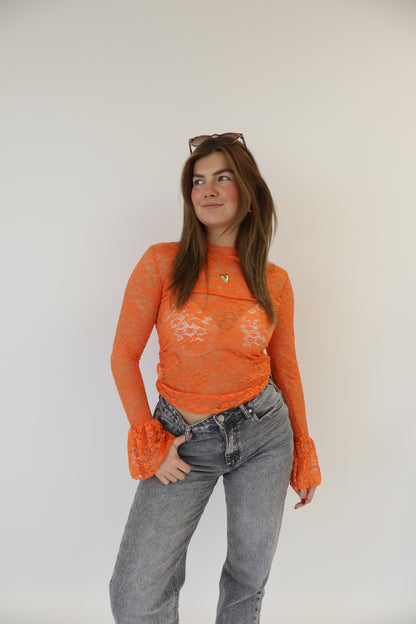 Lace Top Orange