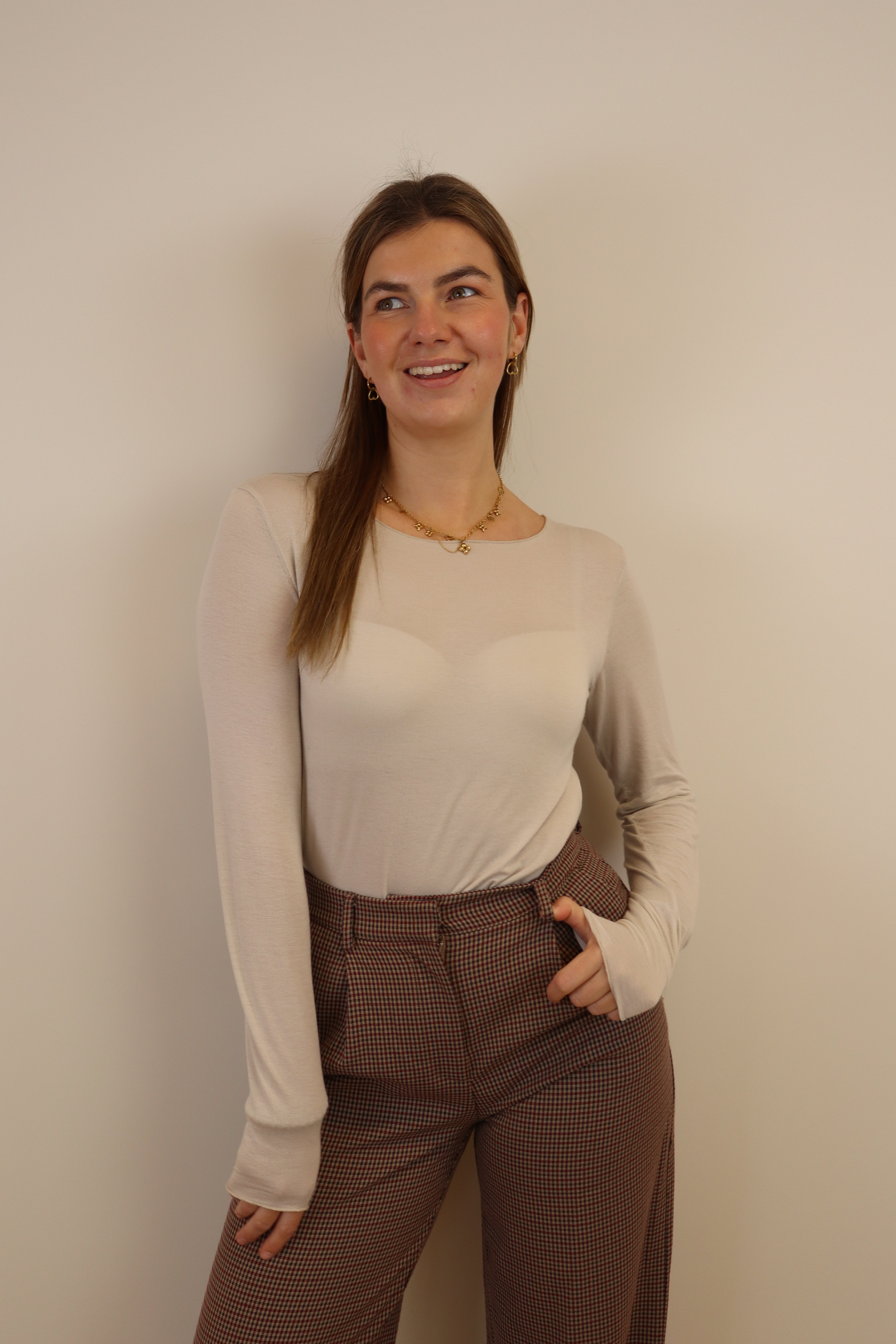 Ambika Soft Sheer Top Beige