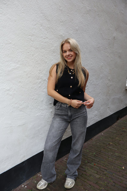 Tall Wide Leg Jeans Grey |W3636-5
